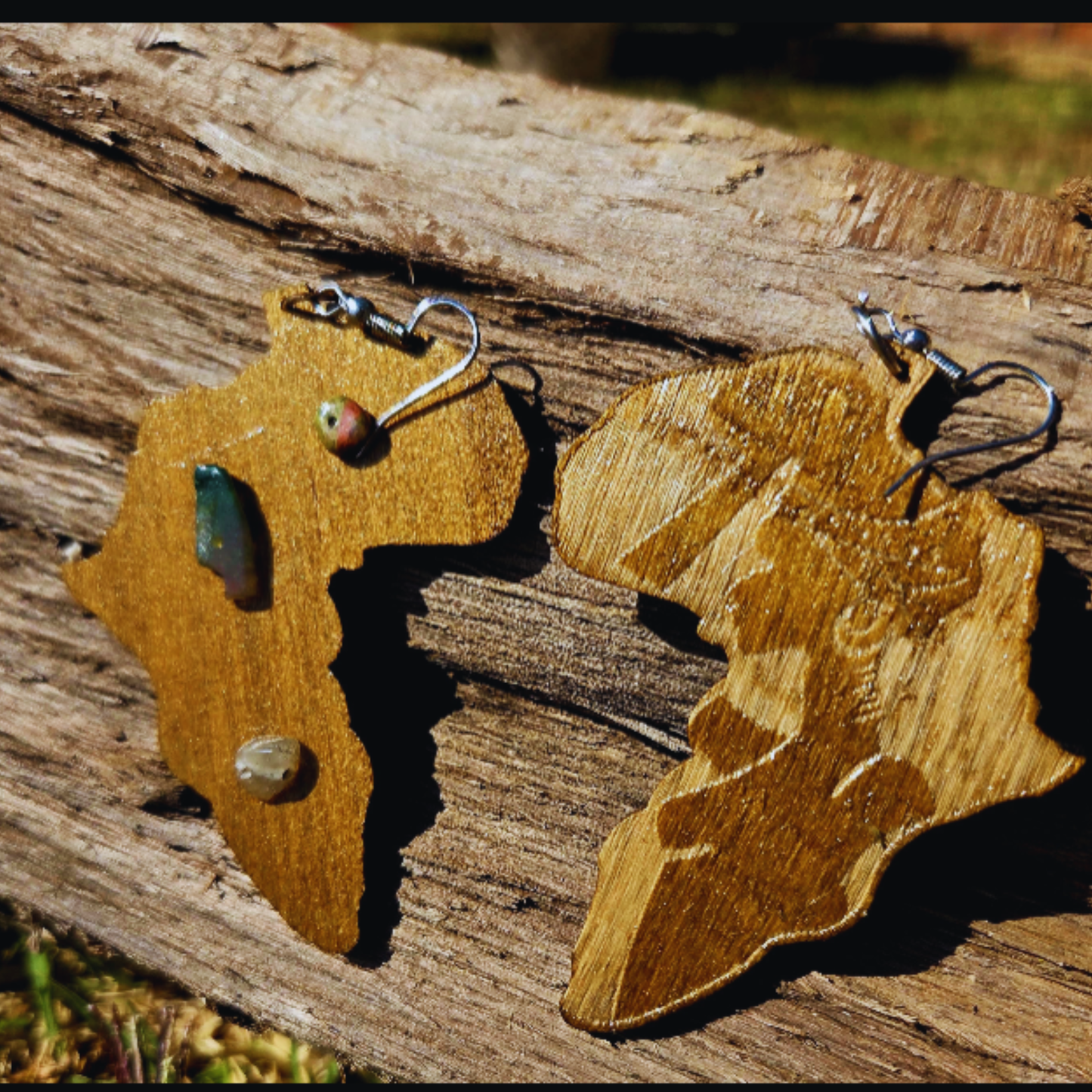 Sankofa earrings -Stone edition