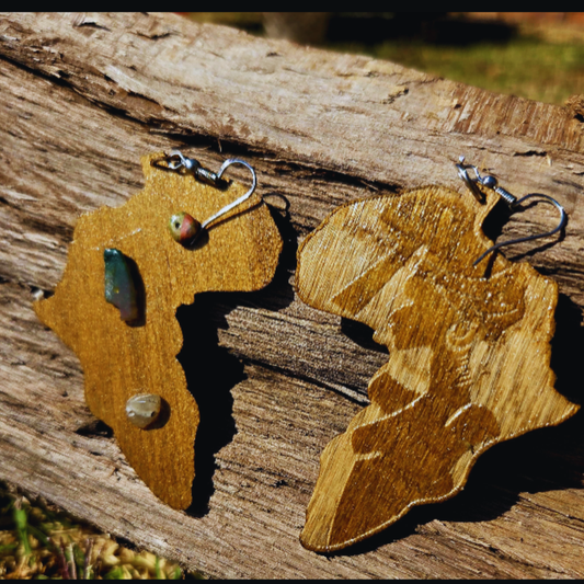 Sankofa earrings -Stone edition
